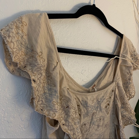 FREE PEOPLE Ruffled Eyelet Cropped Top - Picture 3 of 10